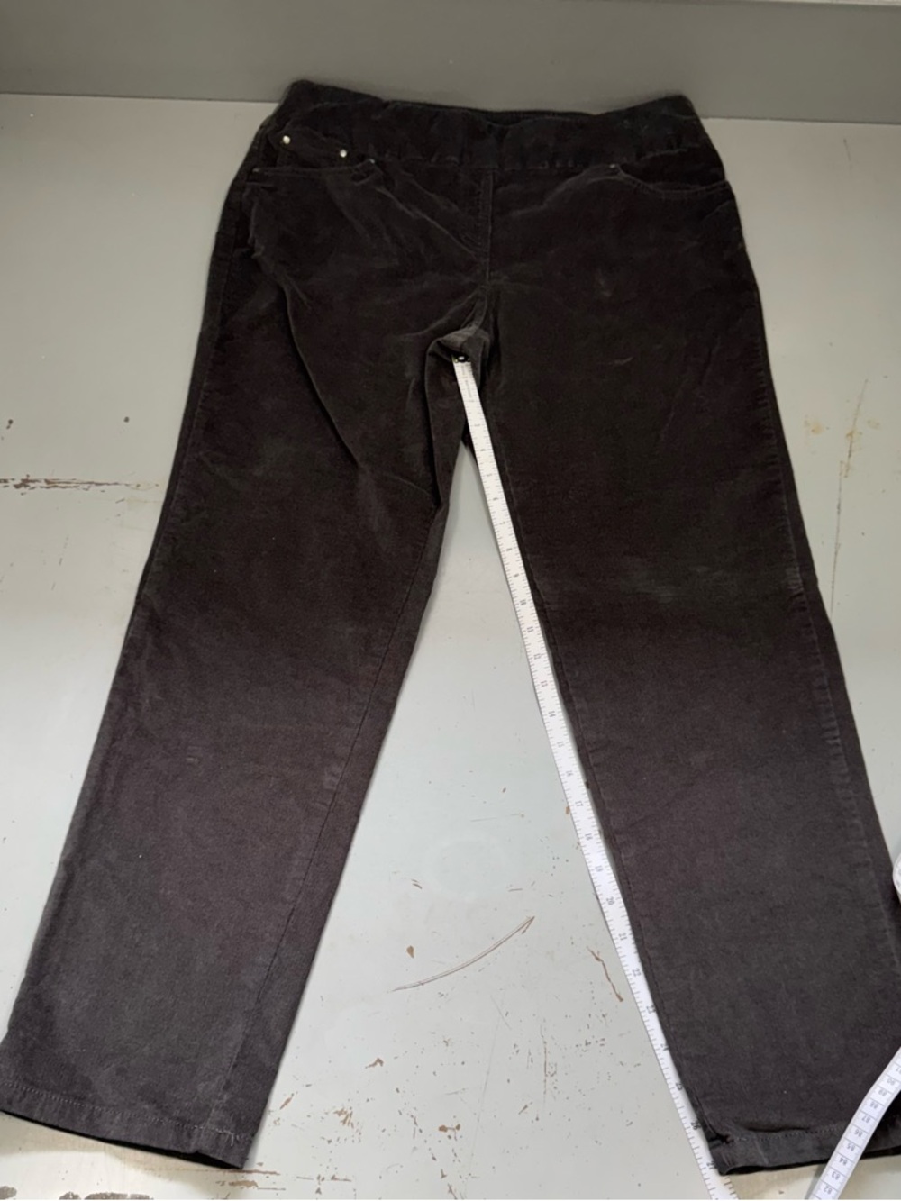 Ruby Rd. Women's Dark Gray Corduroy Straight Leg Pants size 14